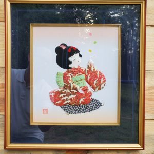 Framed Hand Made Geisha Girl Framed Art