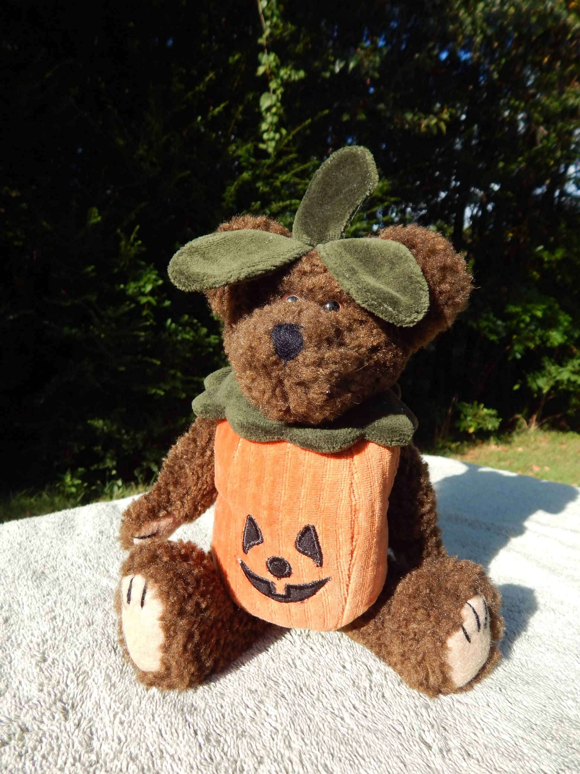 Vintage The Boyds Collection Halloween Pumpkin Jack-O-Lantern Plush Bear