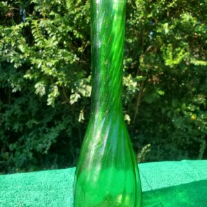 Vintage Hoosier Emerald Green Swirled Glass Bud Vase