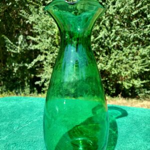 Emerald Green Bud Vase with Ruffled Top