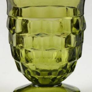 Vintage Mid Century Colony Whitehall - 9 oz - Avocado Green Footed Tumbler 4 3/8"