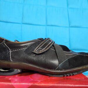 Asgi Leather and Suede Cross Strap Oxfords