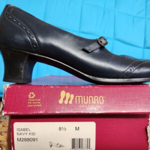 Munro Soft Italian Leather Tapered Heel Baby Jane Shoes