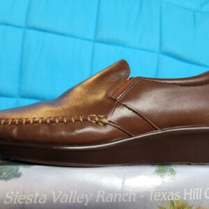 SAS Brown Leather Moccasin Style Slip-On Shoes
