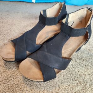 Adrienne Vittadini Women's Open Toe Wedge Shoes