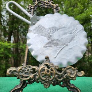 Vintage (1950's) Retro N.S. Co. Hammer Forged Aluminum Silent Butler Table Crumb Catcher – Wild Bird / Wren Design