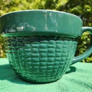 NEW STONEWARE KITCHEN KATE WILLIAMS FOREST GREEN BASKET WEAVE BATTER MIXING BOWL
