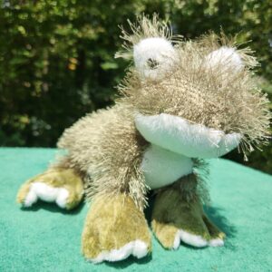 Ganz Webkinz Green Frog Frizzy Fuzzy 8" Plush Beanbag Stuffed Toy