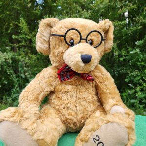 Dillard's Vintage 2002 Commemorative Large Plush Bear Bow Tie Spectacles