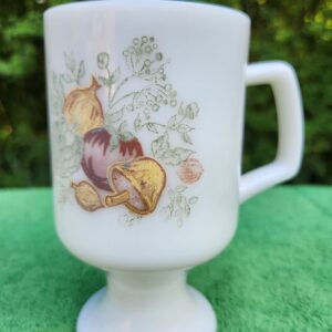 Vintage Corning Ware "Spice of Life" Milk Glass Pedestal Glass