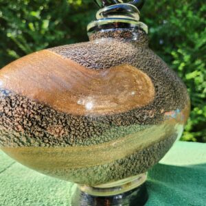 Dale Tiffany Mouth Blown Large Decorative Art Glass Decanter / Vase with Stopper