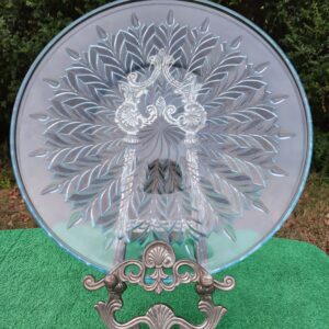 Vintage Large Textured Decorative Crystal Serving Platter – 14"