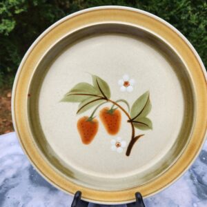 Vintage MIKASA Wild Strawberry Hallkraft POTTERSKRAFT Round Stoneware Serving Platter