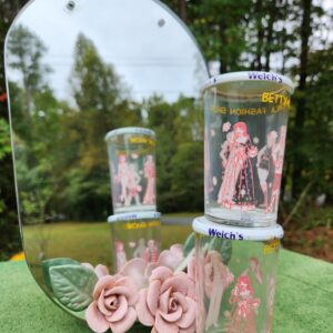 Pair of Chik Pink Vintage 1971 Archie Betty Veronica Welches Fashion Fab Jelly Jars