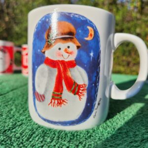 Vintage 1977 Elaine Thompson Snowman Mug - Christmas, Coffee, Tea, Hot Chocolate, Cocoa
