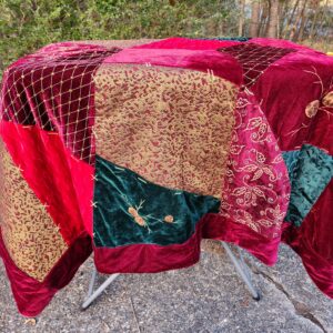 Christmas Victorian Style Patchwork Felt Throw / Table Decor