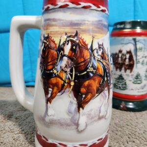 2010 Limited Release Anheuser-Busch Budweiser Clydesdales Collectors Christmas Stein