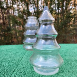 Vintage Clear Glass Christmas Tree Apothecary Candy Container