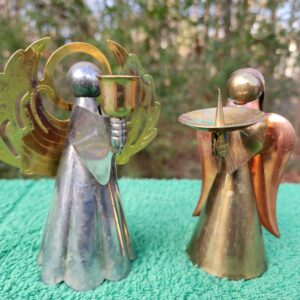 Vintage 70’s Brass and Copper Angel Candle Holder