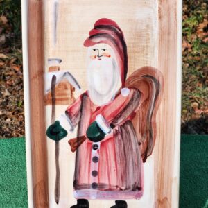Marco e Cristina Traditional Italian Artistically Hand Painted Christmas Santa (Babbo Natale) Platter