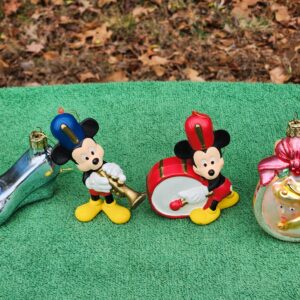 Vintage Disney Mickey Mouse and Hand Blown Glass Princess Ornaments
