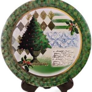 Decorative Christmas Desert Tin Plate – 12"