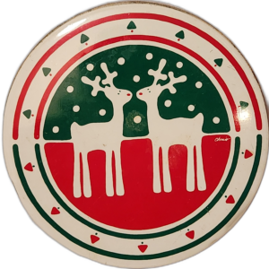 Cheinco Chris Reindeer Round Tin - VINTAGE - 1986 – Retro