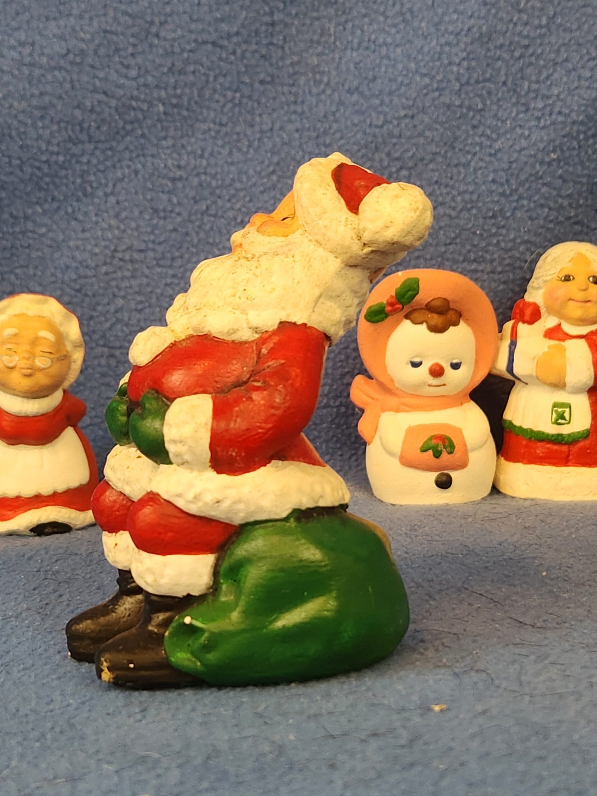 Vintage 1970's Bald Santa Claus Figurine Handpainted Christmas - Image 3