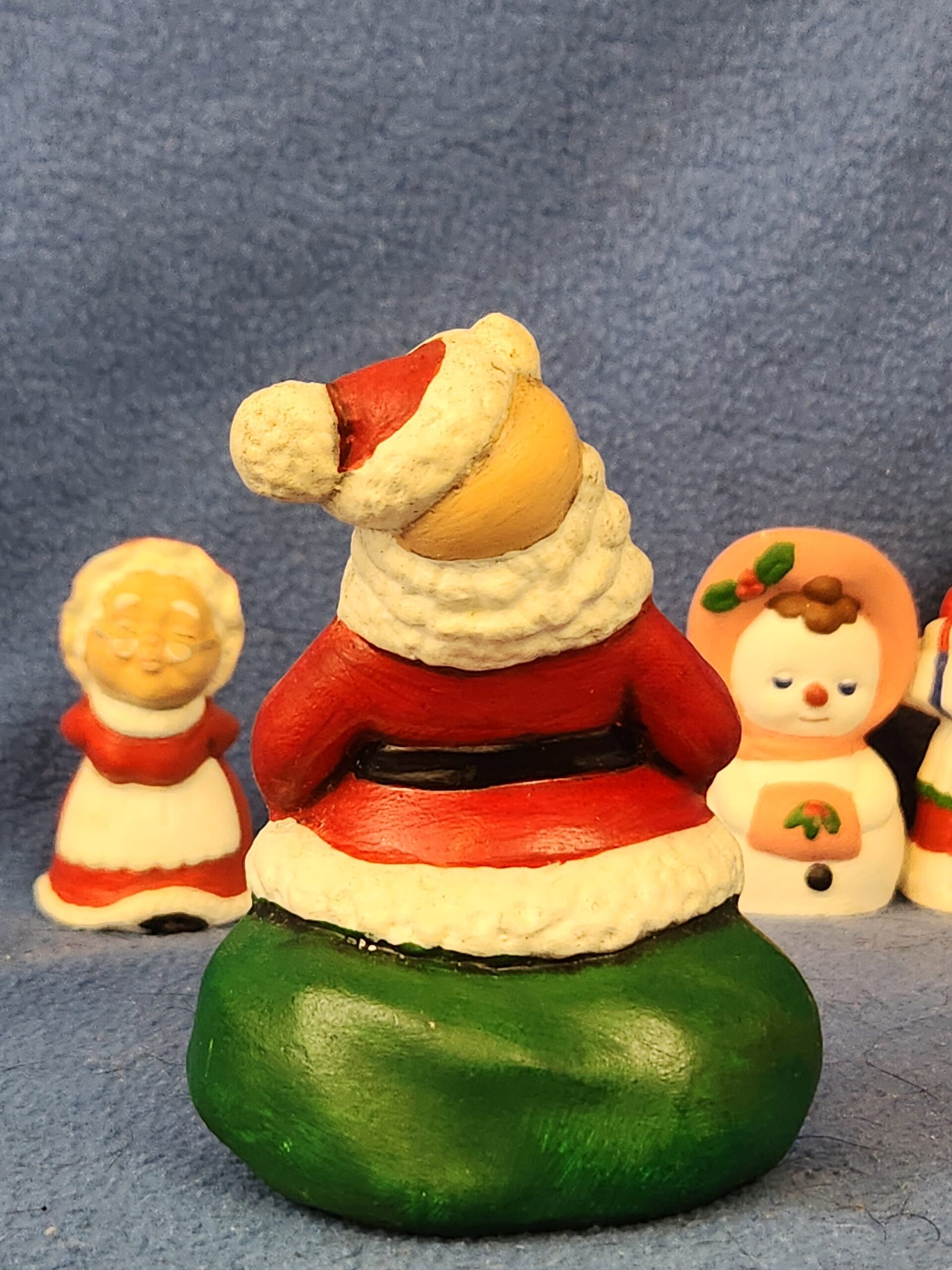 Vintage 1970's Bald Santa Claus Figurine Handpainted Christmas - Image 4