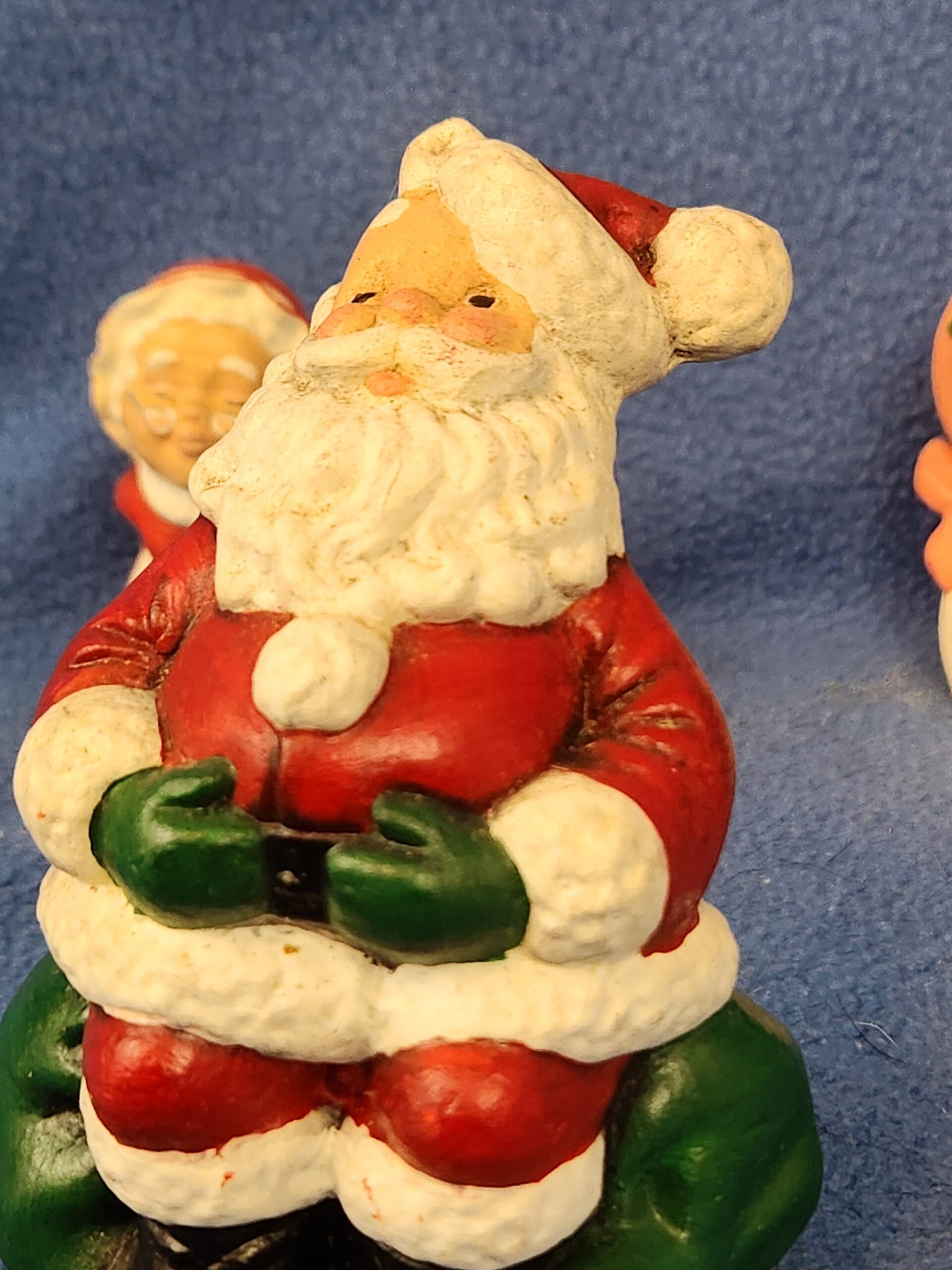 Vintage 1970's Bald Santa Claus Figurine Handpainted Christmas - Image 5