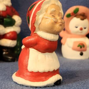 Vintage 1970's Ceramic Hand-Painted Christmas Kissing Mrs. Claus