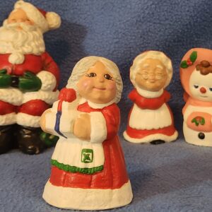 Vintage 1970s Mrs Claus Figurine Handpainted Christmas