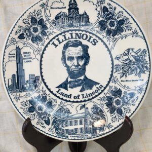 Vintage ILLINOIS Land of Lincoln Fine American Ironstone Plate by Metroworld  New Jersey