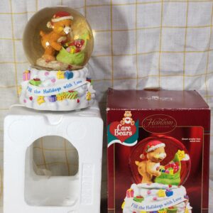 Vintage 2003 Care Bears American Greetings Musical Christmas Holidays Snow Globe w/ Box