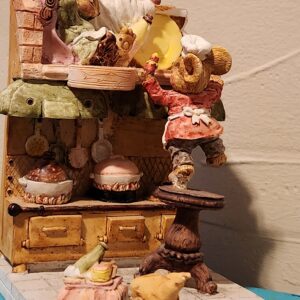 Mice in Kitchen Cooking Figurine Scene