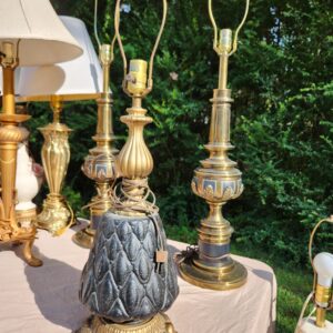 Ultra Rare Art Deco Vintage 1972 Bronze "Pineapple" Table Lamp