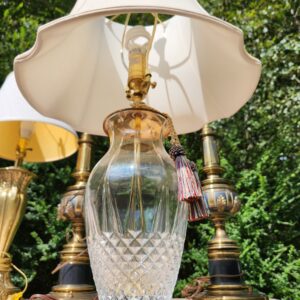 Heyward House Leaded Crystal Table Lamp with Cut Bell Shade