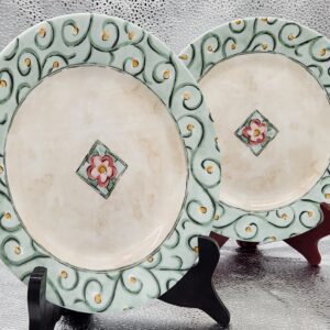 Corelle Watercolors SET Of 2 Salad Luncheon Plates 8.5” Floral Swirl Rim
