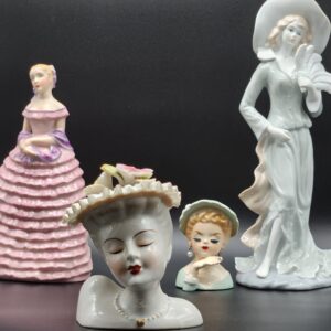 Vintage 1950s ORION Lady Head Bust Sculpted Flowers