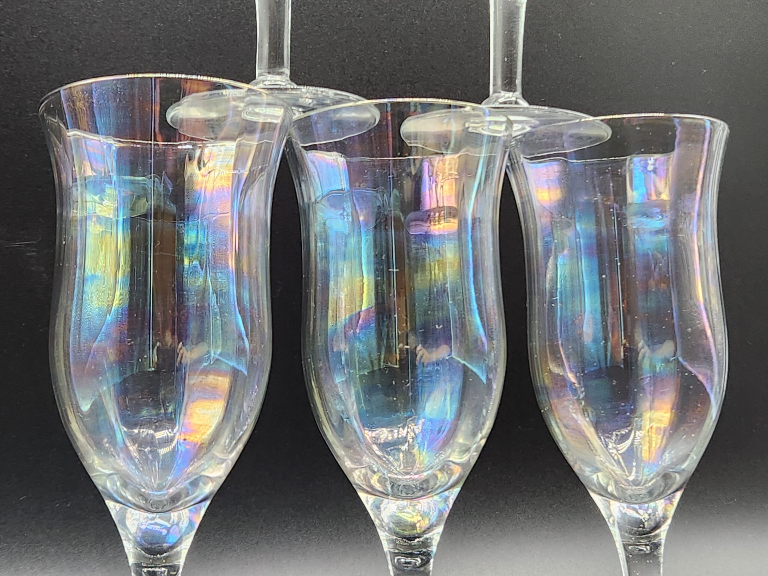 Set Of 5 Vintage Elegant Mother Of Pearl Iridescent 5” Wine Cordial Glasses - Image 6