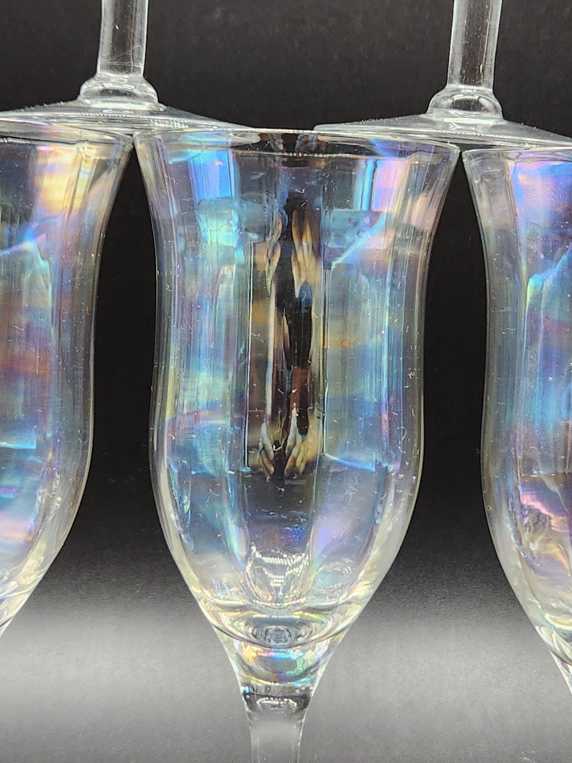 Set Of 5 Vintage Elegant Mother Of Pearl Iridescent 5” Wine Cordial Glasses - Image 7