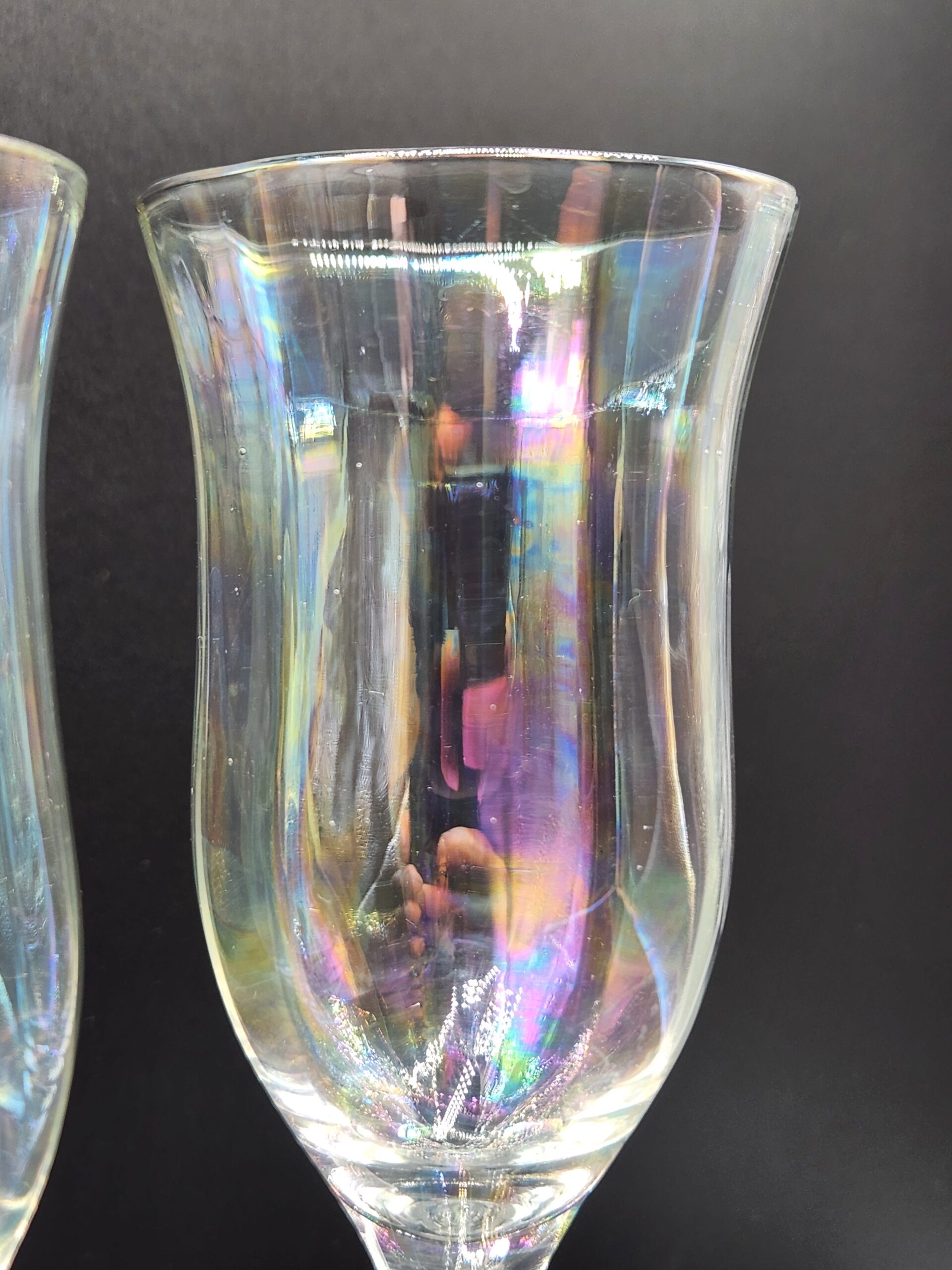 Set Of 5 Vintage Elegant Mother Of Pearl Iridescent 5” Wine Cordial Glasses - Image 9