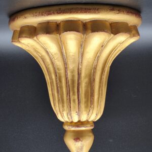 Art Nouveau Hollywood Regency Gold Gilted Sculptural Floating Shelf - Vintage Sconce