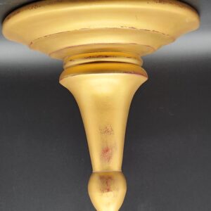Hollywood Regency Gold Gilted Sculptural Floating Shelf - Vintage Sconce