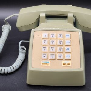 Vintage 1980s Blue AT&T Corded Push Button Desk Phone