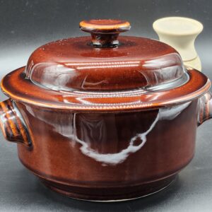 Rare Vintage Pfaltzgraff Lipton Main Dishes 1 qt Crock Eyebrow Handles & Lid