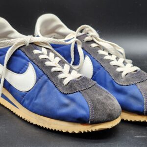 Rare Vintage Original 1981 Nike Cortez Blue Nylon Suede Leather Sneaker Shoes - Mens Size 10