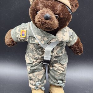 1989 Bear Forces of America US Army Parachuting Ranger Plush Brown Teddy Bear - Camo Military