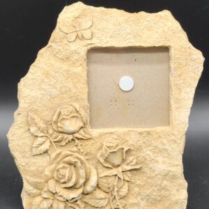 Vintage 1990s "Stone" Stylized Floral Embossed Self Standing Picture Frame