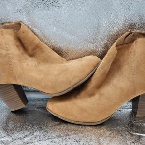 Old Navy Ankle Booties Block Heels Comfort Brown Suede Side Zip - Women's 9